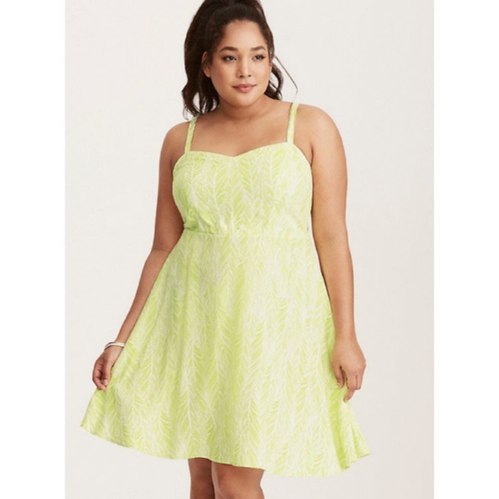 Torrid Feather Print Challis Tank Dress